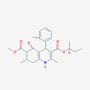 molecular formula C25H31NO5 B4262063 3-sec-butyl 6-methyl 2,7-dimethyl-4-(2-methylphenyl)-5-oxo-1,4,5,6,7,8-hexahydro-3,6-quinolinedicarboxylate 
