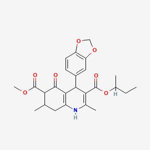 3-sec-butyl 6-methyl 4-(1,3-benzodioxol-5-yl)-2,7-dimethyl-5-oxo-1,4,5,6,7,8-hexahydro-3,6-quinolinedicarboxylate