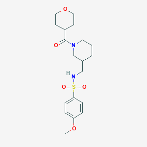 molecular formula C19H28N2O5S B4262100 4-methoxy-N-{[1-(tetrahydro-2H-pyran-4-ylcarbonyl)-3-piperidinyl]methyl}benzenesulfonamide 