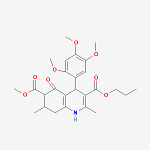 molecular formula C26H33NO8 B4262111 6-methyl 3-propyl 2,7-dimethyl-5-oxo-4-(2,4,5-trimethoxyphenyl)-1,4,5,6,7,8-hexahydro-3,6-quinolinedicarboxylate 