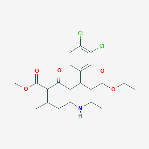 molecular formula C23H25Cl2NO5 B4262113 3-isopropyl 6-methyl 4-(3,4-dichlorophenyl)-2,7-dimethyl-5-oxo-1,4,5,6,7,8-hexahydro-3,6-quinolinedicarboxylate 