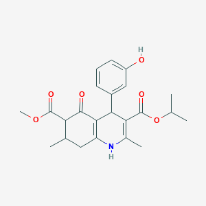 molecular formula C23H27NO6 B4262126 3-isopropyl 6-methyl 4-(3-hydroxyphenyl)-2,7-dimethyl-5-oxo-1,4,5,6,7,8-hexahydro-3,6-quinolinedicarboxylate 