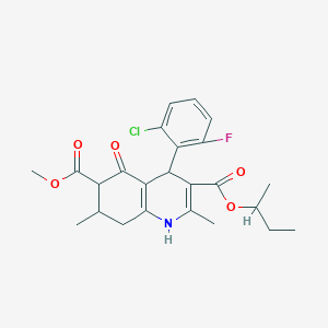 molecular formula C24H27ClFNO5 B4262153 3-sec-butyl 6-methyl 4-(2-chloro-6-fluorophenyl)-2,7-dimethyl-5-oxo-1,4,5,6,7,8-hexahydro-3,6-quinolinedicarboxylate 