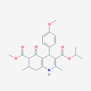 molecular formula C24H29NO6 B4262176 3-isopropyl 6-methyl 4-(4-methoxyphenyl)-2,7-dimethyl-5-oxo-1,4,5,6,7,8-hexahydro-3,6-quinolinedicarboxylate 