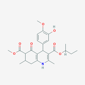 molecular formula C25H31NO7 B4262190 3-sec-butyl 6-methyl 4-(3-hydroxy-4-methoxyphenyl)-2,7-dimethyl-5-oxo-1,4,5,6,7,8-hexahydro-3,6-quinolinedicarboxylate 