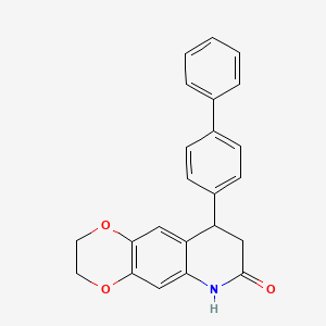 molecular formula C23H19NO3 B4262194 9-(4-biphenylyl)-2,3,8,9-tetrahydro[1,4]dioxino[2,3-g]quinolin-7(6H)-one 