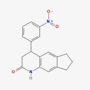 molecular formula C18H16N2O3 B4262197 4-(3-nitrophenyl)-1,3,4,6,7,8-hexahydro-2H-cyclopenta[g]quinolin-2-one 