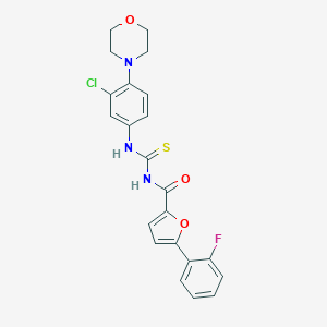 molecular formula C22H19ClFN3O3S B426222 N-[(3-chloro-4-morpholin-4-ylphenyl)carbamothioyl]-5-(2-fluorophenyl)furan-2-carboxamide CAS No. 641999-86-2