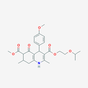 molecular formula C26H33NO7 B4262286 3-(2-isopropoxyethyl) 6-methyl 4-(4-methoxyphenyl)-2,7-dimethyl-5-oxo-1,4,5,6,7,8-hexahydro-3,6-quinolinedicarboxylate 