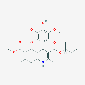 molecular formula C26H33NO8 B4262294 3-sec-butyl 6-methyl 4-(4-hydroxy-3,5-dimethoxyphenyl)-2,7-dimethyl-5-oxo-1,4,5,6,7,8-hexahydro-3,6-quinolinedicarboxylate 