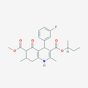 molecular formula C24H28FNO5 B4262300 3-sec-butyl 6-methyl 4-(3-fluorophenyl)-2,7-dimethyl-5-oxo-1,4,5,6,7,8-hexahydro-3,6-quinolinedicarboxylate 