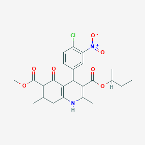molecular formula C24H27ClN2O7 B4262306 3-sec-butyl 6-methyl 4-(4-chloro-3-nitrophenyl)-2,7-dimethyl-5-oxo-1,4,5,6,7,8-hexahydro-3,6-quinolinedicarboxylate 
