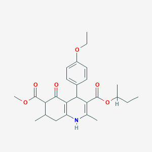 molecular formula C26H33NO6 B4262332 3-sec-butyl 6-methyl 4-(4-ethoxyphenyl)-2,7-dimethyl-5-oxo-1,4,5,6,7,8-hexahydro-3,6-quinolinedicarboxylate 