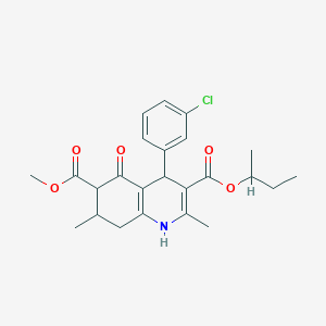 molecular formula C24H28ClNO5 B4262350 3-sec-butyl 6-methyl 4-(3-chlorophenyl)-2,7-dimethyl-5-oxo-1,4,5,6,7,8-hexahydro-3,6-quinolinedicarboxylate 