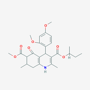 molecular formula C26H33NO7 B4262356 3-sec-butyl 6-methyl 4-(2,4-dimethoxyphenyl)-2,7-dimethyl-5-oxo-1,4,5,6,7,8-hexahydro-3,6-quinolinedicarboxylate 