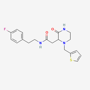 molecular formula C19H22FN3O2S B4262377 N-[2-(4-fluorophenyl)ethyl]-2-[3-oxo-1-(2-thienylmethyl)-2-piperazinyl]acetamide 