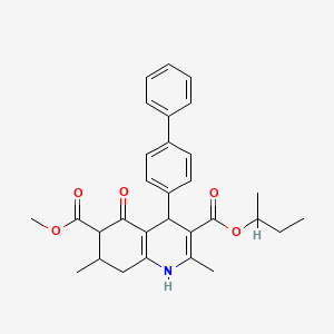 molecular formula C30H33NO5 B4262399 3-sec-butyl 6-methyl 4-(4-biphenylyl)-2,7-dimethyl-5-oxo-1,4,5,6,7,8-hexahydro-3,6-quinolinedicarboxylate 