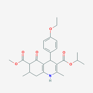 molecular formula C25H31NO6 B4262407 3-isopropyl 6-methyl 4-(4-ethoxyphenyl)-2,7-dimethyl-5-oxo-1,4,5,6,7,8-hexahydro-3,6-quinolinedicarboxylate 