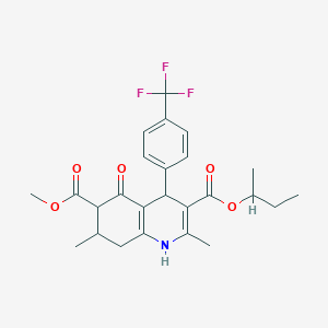 molecular formula C25H28F3NO5 B4262416 3-sec-butyl 6-methyl 2,7-dimethyl-5-oxo-4-[4-(trifluoromethyl)phenyl]-1,4,5,6,7,8-hexahydro-3,6-quinolinedicarboxylate 