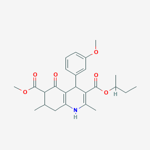 molecular formula C25H31NO6 B4262423 3-sec-butyl 6-methyl 4-(3-methoxyphenyl)-2,7-dimethyl-5-oxo-1,4,5,6,7,8-hexahydro-3,6-quinolinedicarboxylate 