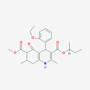 molecular formula C26H33NO6 B4262439 3-sec-butyl 6-methyl 4-(2-ethoxyphenyl)-2,7-dimethyl-5-oxo-1,4,5,6,7,8-hexahydro-3,6-quinolinedicarboxylate 