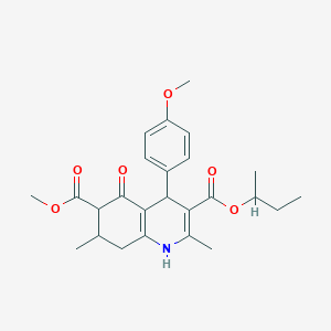 molecular formula C25H31NO6 B4262451 3-sec-butyl 6-methyl 4-(4-methoxyphenyl)-2,7-dimethyl-5-oxo-1,4,5,6,7,8-hexahydro-3,6-quinolinedicarboxylate 