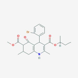 molecular formula C24H28BrNO5 B4262459 3-sec-butyl 6-methyl 4-(2-bromophenyl)-2,7-dimethyl-5-oxo-1,4,5,6,7,8-hexahydro-3,6-quinolinedicarboxylate 