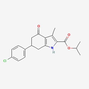 molecular formula C19H20ClNO3 B4262477 isopropyl 6-(4-chlorophenyl)-3-methyl-4-oxo-4,5,6,7-tetrahydro-1H-indole-2-carboxylate 