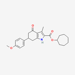 molecular formula C24H29NO4 B4262486 cycloheptyl 6-(4-methoxyphenyl)-3-methyl-4-oxo-4,5,6,7-tetrahydro-1H-indole-2-carboxylate 