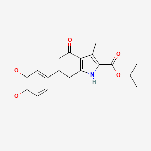 molecular formula C21H25NO5 B4262488 isopropyl 6-(3,4-dimethoxyphenyl)-3-methyl-4-oxo-4,5,6,7-tetrahydro-1H-indole-2-carboxylate 