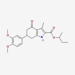 molecular formula C22H27NO5 B4262498 sec-butyl 6-(3,4-dimethoxyphenyl)-3-methyl-4-oxo-4,5,6,7-tetrahydro-1H-indole-2-carboxylate 