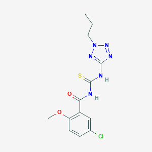 molecular formula C13H15ClN6O2S B426251 5-chloro-2-methoxy-N-[(2-propyl-2H-tetrazol-5-yl)carbamothioyl]benzamide CAS No. 578001-33-9