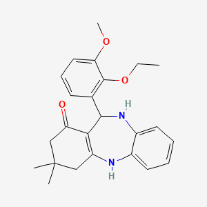 molecular formula C24H28N2O3 B4262541 11-(2-ethoxy-3-methoxyphenyl)-3,3-dimethyl-2,3,4,5,10,11-hexahydro-1H-dibenzo[b,e][1,4]diazepin-1-one 