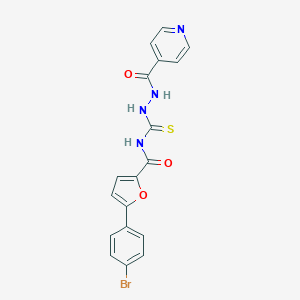 molecular formula C18H13BrN4O3S B426256 5-(4-bromophenyl)-N-{[2-(pyridin-4-ylcarbonyl)hydrazinyl]carbonothioyl}furan-2-carboxamide 
