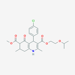 molecular formula C25H30ClNO6 B4262576 3-(2-isopropoxyethyl) 6-methyl 4-(4-chlorophenyl)-2,7-dimethyl-5-oxo-1,4,5,6,7,8-hexahydro-3,6-quinolinedicarboxylate 