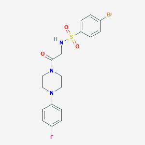 molecular formula C18H19BrFN3O3S B426259 4-bromo-N-{2-[4-(4-fluorophenyl)-1-piperazinyl]-2-oxoethyl}benzenesulfonamide 
