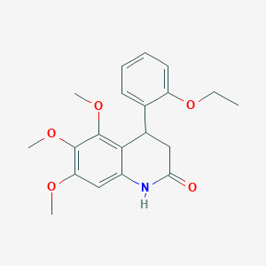 molecular formula C20H23NO5 B4262594 4-(2-ethoxyphenyl)-5,6,7-trimethoxy-3,4-dihydro-2(1H)-quinolinone 