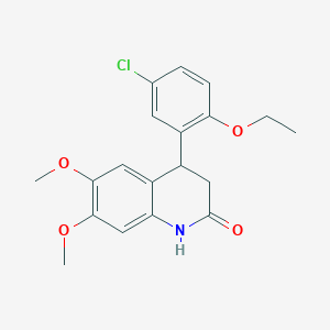 molecular formula C19H20ClNO4 B4262603 4-(5-chloro-2-ethoxyphenyl)-6,7-dimethoxy-3,4-dihydro-2(1H)-quinolinone 