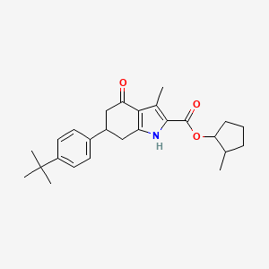 molecular formula C26H33NO3 B4262616 2-methylcyclopentyl 6-(4-tert-butylphenyl)-3-methyl-4-oxo-4,5,6,7-tetrahydro-1H-indole-2-carboxylate 