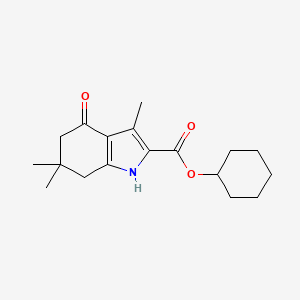 molecular formula C18H25NO3 B4262624 cyclohexyl 3,6,6-trimethyl-4-oxo-4,5,6,7-tetrahydro-1H-indole-2-carboxylate 