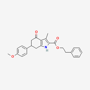 molecular formula C25H25NO4 B4262631 2-phenylethyl 6-(4-methoxyphenyl)-3-methyl-4-oxo-4,5,6,7-tetrahydro-1H-indole-2-carboxylate 