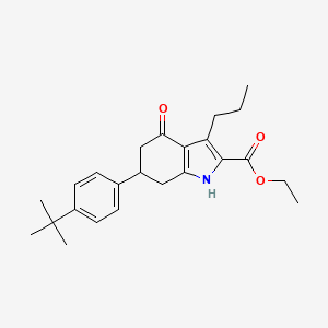 ethyl 6-(4-tert-butylphenyl)-4-oxo-3-propyl-4,5,6,7-tetrahydro-1H-indole-2-carboxylate