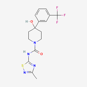 molecular formula C16H17F3N4O2S B4262658 4-hydroxy-N-(3-methyl-1,2,4-thiadiazol-5-yl)-4-[3-(trifluoromethyl)phenyl]piperidine-1-carboxamide 