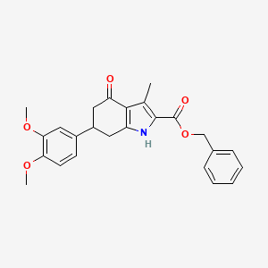 molecular formula C25H25NO5 B4262665 benzyl 6-(3,4-dimethoxyphenyl)-3-methyl-4-oxo-4,5,6,7-tetrahydro-1H-indole-2-carboxylate 
