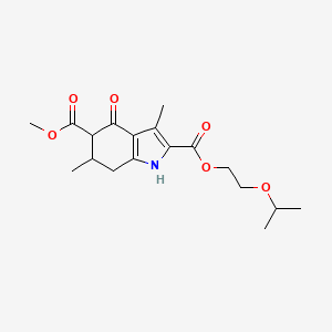 molecular formula C18H25NO6 B4262668 2-(2-isopropoxyethyl) 5-methyl 3,6-dimethyl-4-oxo-4,5,6,7-tetrahydro-1H-indole-2,5-dicarboxylate 