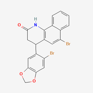 molecular formula C20H13Br2NO3 B4262674 6-bromo-4-(6-bromo-1,3-benzodioxol-5-yl)-3,4-dihydrobenzo[h]quinolin-2(1H)-one 