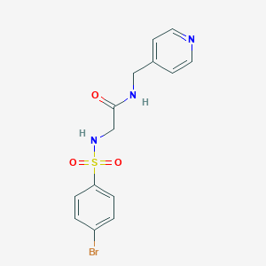 molecular formula C14H14BrN3O3S B426268 2-{[(4-bromophenyl)sulfonyl]amino}-N-(4-pyridinylmethyl)acetamide 