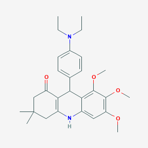 molecular formula C28H36N2O4 B4262686 9-[4-(diethylamino)phenyl]-6,7,8-trimethoxy-3,3-dimethyl-3,4,9,10-tetrahydro-1(2H)-acridinone 