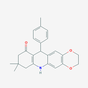 molecular formula C24H25NO3 B4262694 8,8-dimethyl-11-(4-methylphenyl)-2,3,7,8,9,11-hexahydro[1,4]dioxino[2,3-b]acridin-10(6H)-one 