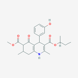 molecular formula C24H29NO6 B4262707 3-sec-butyl 6-methyl 4-(3-hydroxyphenyl)-2,7-dimethyl-5-oxo-1,4,5,6,7,8-hexahydro-3,6-quinolinedicarboxylate 
